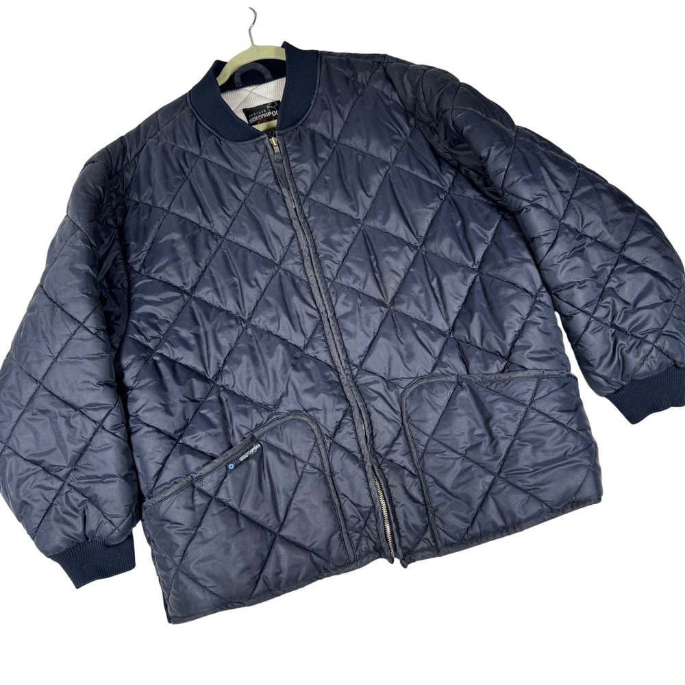Vintage Southpole Mens XXL Navy Blue Quilted Bomber Jacket Full Zip Y2K 90s
